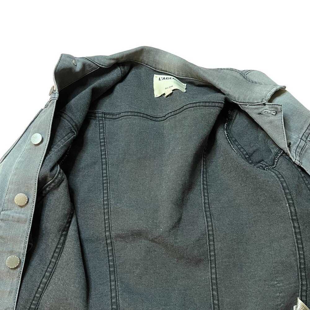 L'AGENCE Grey Denim Jacket - Picture 3 of 9